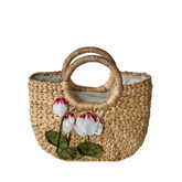 Square Round Neck Water Hyacinth Bag 2